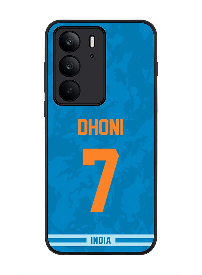Stylizedd غطاء لجهاز Realme C75x / C75 4G، حماية كاميرا نحيفة، غطاء هاتف مضاد للصدمات - الهند MS Dhoni، رقم القميص 7 - Image 1